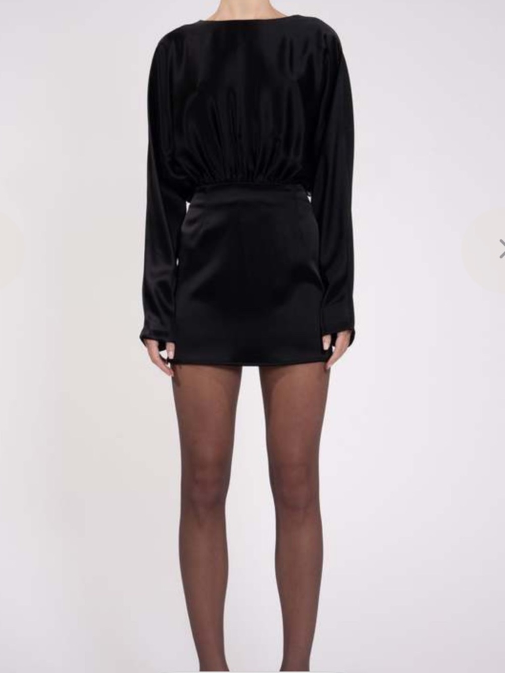 NONchalant Black Satin-Look Midi Dress